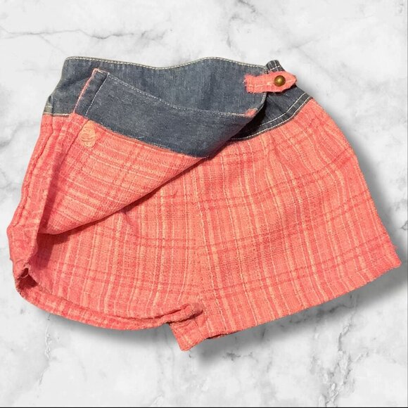The Wonderful World Of Disney Girls Size 4T Pink Blue Plaid Skort Denim - Picture 3 of 10